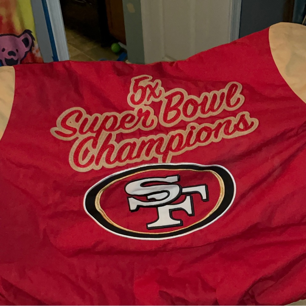 Vintage Super bowl xxiii 49ers jacket and gloves